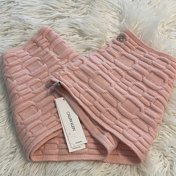Calvin Klein Accessories - Calvin Klein Pink Knit Scarf one size it’s a infinity loop wide 10” brand new